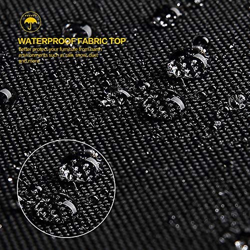 Dokon 2 Seat Garden Bench Cover with Air Vent, Waterproof, Windproof, Anti-UV, Heavy Duty Rip Proof 600D Oxford Fabric Outdoor Patio Bench Seat Cover (134 x 66 x 63 / 89cm) - Black - Image 5