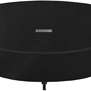 Dokon Round Garden Table Cover, Patio Set Cover, Waterproof, Windproof, Anti-UV 420D Oxford Fabric Outdoor Garden Furniture Cover with Thickened Handles, Extra Large, Ø230 x 100cm (Black)
