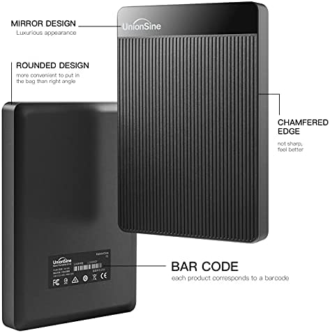 External Hard Drive 500GB Ultra Slim Portable Hard Drives USB 3.0 HDD Storage Compatible for PC, Mac, Laptop, Xbox, Xbox one, PS4(Black) UnionSine-HD-006 - Image 2