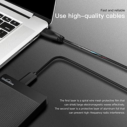 External Hard Drive 500GB Ultra Slim Portable Hard Drives USB 3.0 HDD Storage Compatible for PC, Mac, Laptop, Xbox, Xbox one, PS4(Black) UnionSine-HD-006 - Image 6