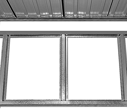 Deuba Garden Metal Tool Shed Size and Colour Choice Galvanised Green Anthracite Brown Roofed Outdoor Storage 7x4ft, Grey - Image 6