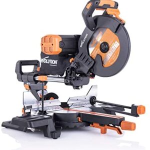 Evolution Power Tools 053-0001B R255SMS-DB+ Double Bevel Multi-Material Sliding Mitre Saw with Plus Pack, 255mm (230V), 230 V