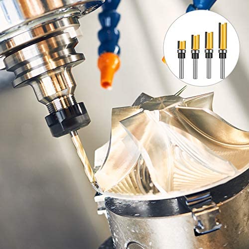 4 Pcs 1/4 Inch Shank Flush Trim Pattern Bit Set, Straight Flush Trim Tools with Bearing Template Router Cutter Professional Wood Top Woodworking Milling Tools - Image 6