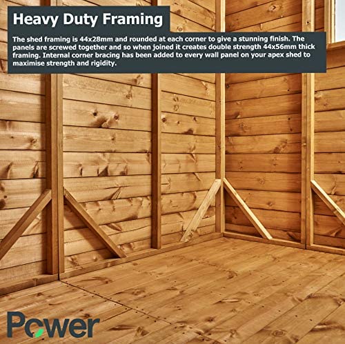 POWER Sheds Summerhouse Shed with Side Storage. 12x6 Power Pent Wooden Summer house 12 x 6… - Image 6