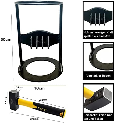 Firewood Splitter Tool, Portable firewood kindling splitter, Log Splitter For Home, Quick Manual Log Splitter No Sharp Edges, Log Splitter for Home Camping Outdoors - Image 2