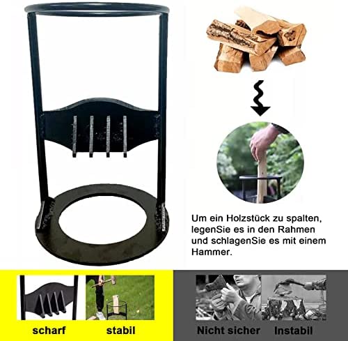 Firewood Splitter Tool, Portable firewood kindling splitter, Log Splitter For Home, Quick Manual Log Splitter No Sharp Edges, Log Splitter for Home Camping Outdoors - Image 3