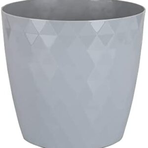 Home Garden Ornaments Flower pots, round choice of 9 colours, many sizes plant holder,crystal structure,HQ plastic (14 cm, Grey Crystal)
