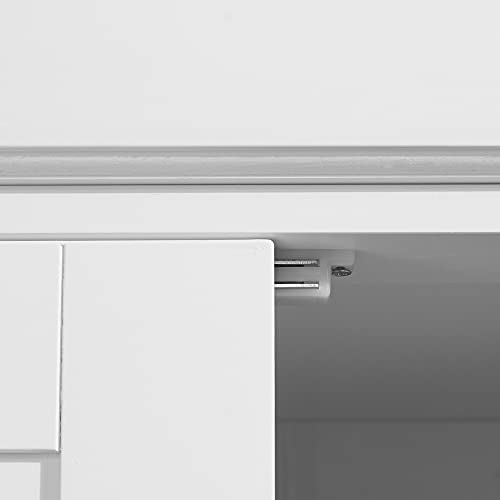 HOMCOM Traditional Kitchen Cupboard Freestanding Storage Cabinet with Drawer, Doors and Adjustable Shelves, White - Image 9