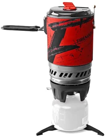 Fire Maple Polaris Cooking System | Portable Camping Backpacking Stove with Micro Regulated Valve | Electric Jet Burner Pot Set | Ideal Camp Water Boiler for Hiking Fishing Trekking Hunting (Black)