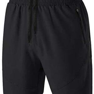 Kyopp Men's Shorts Casual Sports Shorts Workout Gym Running with Zip Pockets Quick Dry Rugby Shorts