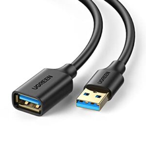 UGREEN USB Extension Lead USB 3.0 Extension Cable A Male to A Female USB Extender Durable 5Gbps High Speed Data Transfer Compatible with Oculus Rift USB Hub Keyboard Scanner TV Camera Headset LED (2M)