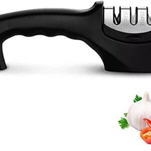 World Techno 3-Stage Knife Sharpener for Sharpening Kitchen Knives - Ergonomic Design with Strong Base Grip - Manual Knife Sharpening Tool to Repair, Restore and Polish Blades