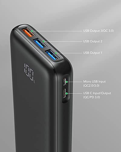 Charmast Power Bank with Led Display 23800mAh Quick Charge 3.0 PD 20W USB C Battery Pack Power Delivery Portable Charger Compatible with Smartphones Tablets and More - Image 9