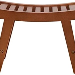 NMDCDH Bathroom Bench Stool,Bathtub Shower Chair Shower Seat Bench，Bathroom Stool Wooden Perching Stool Waterproof Onsen Bath Chair for Elderly Disabled Curved Design Shaving Stool