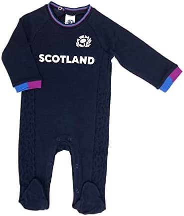 Baby Babies Scotland Scottish Rugby Kit Sleepsuit Pyjamas All In One Home Kit Colours 100% Official
