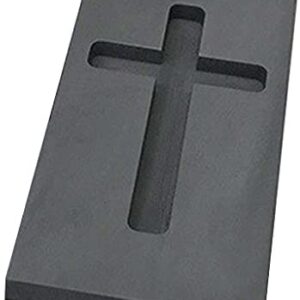 Milageto Heavy Duty Graphite Ingot Mold Melting Casting Mould for Gold Silver Metal - Cross