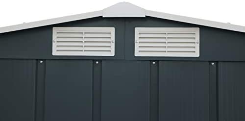 Duramax ECO 6' x 4' Hot-Dipped Galvanized Metal Garden Shed - Anthracite with Off-White Trimmings - 15 Years Warranty - Image 13