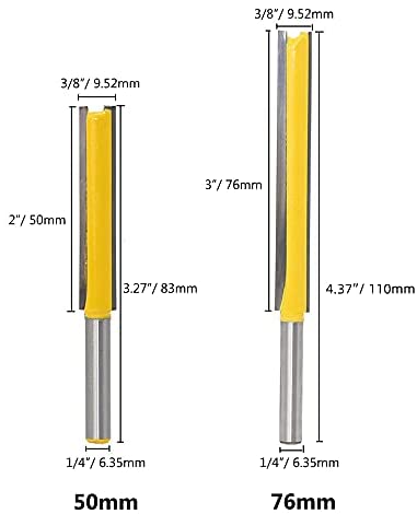 Gasea 2pcs 1/4 Shank Extra Long Straight Router Bit 2" 3" Long Cutting Trimming Cutter for Woodworking - Image 3