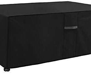 Dokon Garden Furniture Cover with Air Vent, Waterproof, Windproof, Anti-UV, Heavy Duty Rip Proof 600D Oxford Fabric Large Patio Set Cover, Garden Table Cover, Rectangular (270 x 180 x 89cm) - Black