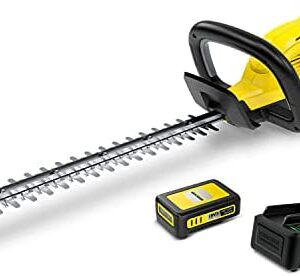 Kärcher 18 V Cordless Hedge Trimmer HGE 18-45 Battery Set, Include 18 V/2.5Ah Battery and Fast Charger, Cutting Length: 45 cm, Diamond-ground Blade, Weight: 2.68 kg, Power: Max 250 m