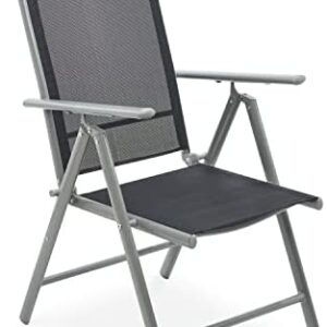 SA Products 7-Position Recliner Chair - Adjustable Outdoor Seating - Weatherproof Reclining Garden Seat & Folding Armchair - Patio, Balcony, Lawn, Deck, Beach & Camping Furniture - Aluminium Material