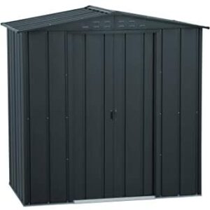 Duramax Top Shed 6’ x 4’ Metal Outdoor Garden Storage Shed, Made of Hot-Dipped Galvanized Steel, Strong Reinforced Roof Structure, Maintenance-Free & Weatherproof Metal Garden Shed, All Anthracite