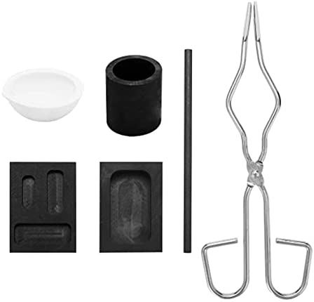 Faderr Graphite Crucible Kit, 6pcs Ingot Mold Set, Metal Jewelry Casting Kits, Silica Crucible Graphite Rod Melting Set, Jewelry Handled Repair Tool