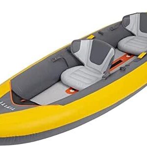 Inflatable Kayak Inflatable Boat Canoe 2 Person Inflatable Kayaks for Adults And Kids Portable Touring Kayaks Set with Two Paddles And High Output Air Pump Fishing Kayak Raft Dinghy Rafting Pontoon A