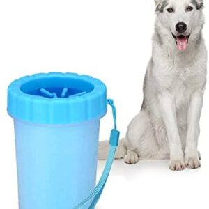 E-SMARTER Dog Paw Cleaner, Portable Pet Cleaning Brush Cup for Removing Dirt, Mud, Debris, Dog Foot Washer Massager with Soft Silicone Bristles for Pets Claws Cleaning, Massage, Blue