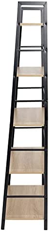 C-Hopetree 5 Tier Ladder Shelf, Corner Display Bookshelf Bookcase with Black Metal Frame - Image 6