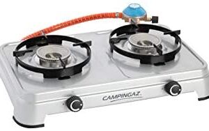 Campingaz Camping Cook CV Gas Stove, 2-Burner, Camping Stove, Operation with Gas Cartridge, Portable Gas Stove with 3600 W, Cartridge Stove with 2 Infinitely Adjustable Hotplates
