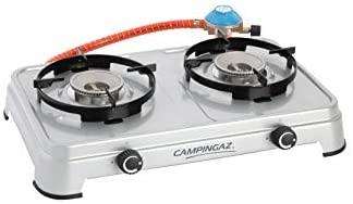 Campingaz Camping Cook CV Gas Stove, 2-Burner, Camping Stove, Operation with Gas Cartridge, Portable Gas Stove with 3600 W, Cartridge Stove with 2 Infinitely Adjustable Hotplates