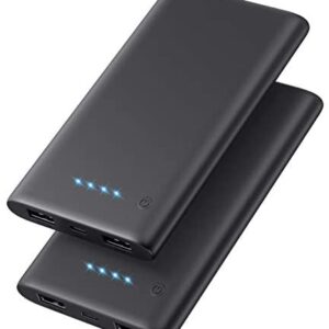 【2-Pack】Power Bank Portable Charger, 10000mAh Ultra Slim Powerbank with 2 OutPut Fast Charge External Battery Pack Backup Charger for Smart Phones,Tablet and More