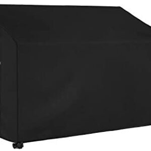 Dokon 2 Seat Garden Bench Cover with Air Vent, Waterproof, Windproof, Anti-UV, Heavy Duty Rip Proof 600D Oxford Fabric Outdoor Patio Bench Seat Cover (134 x 66 x 63 / 89cm) - Black