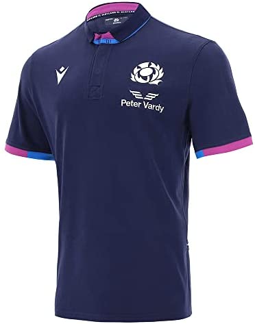Macron Men's Scotland Rugby 2021/22 Short Sleeve Home Cotton Replica Shirt scotland rugby 2021/22 short sleeve home cotton replica shirt