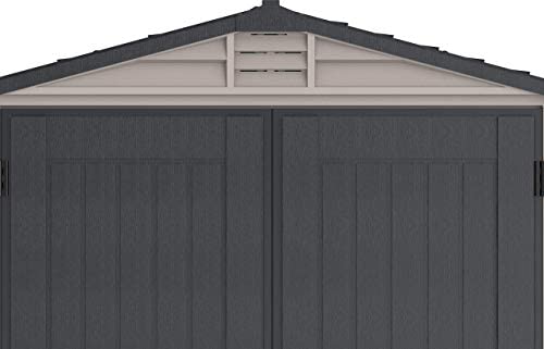 Duramax StoreMate 6' x 6' PLUS Plastic Garden Shed with Plastic Floor & Fixed Window - Anthracite & Adobe - 15 Years Warranty - Image 8
