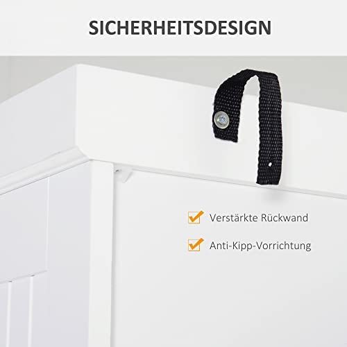 HOMCOM Traditional Kitchen Cupboard Freestanding Storage Cabinet with Drawer, Doors and Adjustable Shelves, White - Image 6