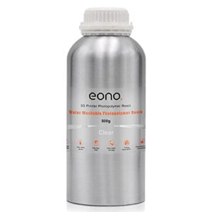 Amazon Brand - Eono 3D Printer Resin, Water Washable Rapid Resin, 405nm LCD UV-Curing, High Precision Fast Curing Standard Photopolymer Resin with Low Odor for DLP, LCD, SLA 3D Printer