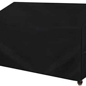 Dokon 2 Seater Garden Bench Cover, Waterproof, Windproof, Anti-UV 420D Oxford Fabric Outdoor Patio Bench Seat Protective Cover with Thickened Handles, 135 x 67 x 65 / 91cm (Black)