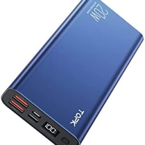 TOPK Power Bank, 20W USB C Fast Charging 20000mAh Portable Charger, PD3.0 QC4.0 Battery Pack With Digital Display PowerBank Compatible with iPhone 13 Pro Max, Samsung, Huawei, iPad, and More.