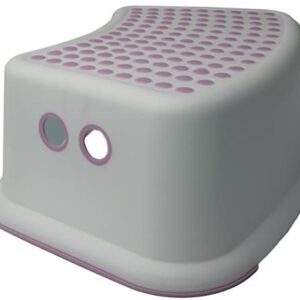 DIVCHI Childs Foot Stool/Step with Anti-Slip, Lightweight Durable Stepping Stool For Kitchen Bathroom Sink (White/Pink)