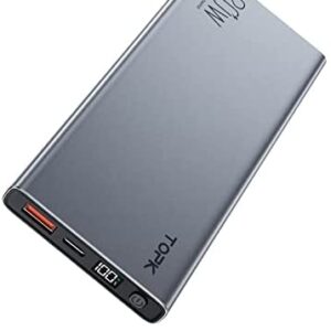 TOPK Power Bank, 20W PD QC 3.0 USB C Fast Charging 10000mAh Portable Charger, 3A Quick Charge with LED Display PowerBank Compatible with iPhone 13 12 Pro Xs Samsung huawei [2022 Version]