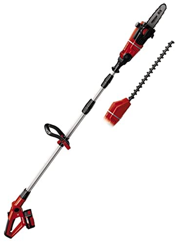 Einhell GE-HC 18 Li T Power X-Change 18V Cordless Multifunctional Garden Tool With Battery and Fast Charger | 2-in-1 High Reach Hedge Trimmer And Chainsaw | Pole Mounted Cutting Tool