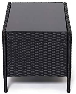 EVRE Rattan Garden Furniture Set Patio Conservatory Indoor Outdoor 4 piece set (Black) - Image 5