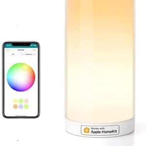 Touch Table Lamp, meross LED Smart Lamp, Support Apple HomeKit, Alexa, Google Assistant, Dimmable Multicolour Lamp for Bedroom,Voice/Remote/APP Contorl, SmartThings Supported