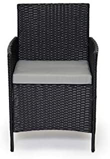 EVRE Rattan Garden Furniture Set Patio Conservatory Indoor Outdoor 4 piece set (Black) - Image 3