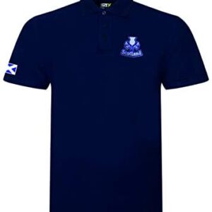 Super Lemon Scotland Scottish Adults Rugby Exclusive Retro Vintage Mens Womens Unisex White Polo Shirt, Great for Any Scottish Rugby Fans for 6 Nations and World Cup Available Upto 7XL