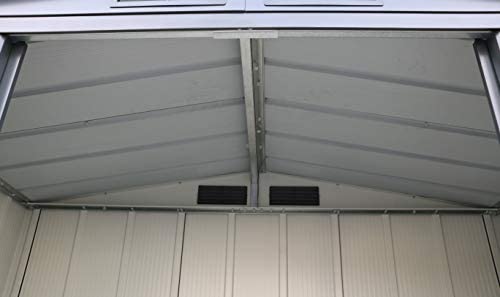 Duramax ECO 6' x 4' Hot-Dipped Galvanized Metal Garden Shed - Anthracite with Off-White Trimmings - 15 Years Warranty - Image 11