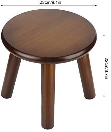 QIRG Wooden Stool, Multipurpose Natural Pine Waterproof Home Styles Wood Bar Stools Safe Stable Rounded Corners Antique Distressed Chic Small Bench with Four Feet for Kids, Children(Round Nut‑Brown) - Image 7