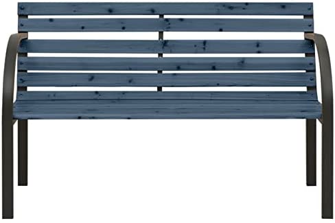 Susany Children Garden Bench with Metal Frame Home Outdoor Patio Terrace Backyard Furniture Wooden Bench Seating Seat Chairs 2 Seater Love Chair Armrest Chair Park Chair 81 cm Chinese Fir Wood Grey - Image 2